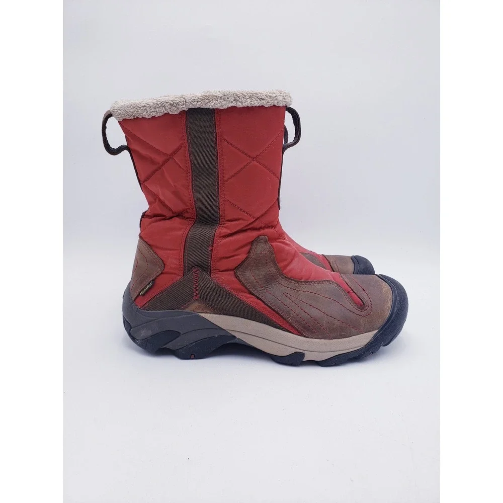 KEEN Betty‎ Waterproof Quilted Winter Snow Boots Fleece Lined Red Size 10.5